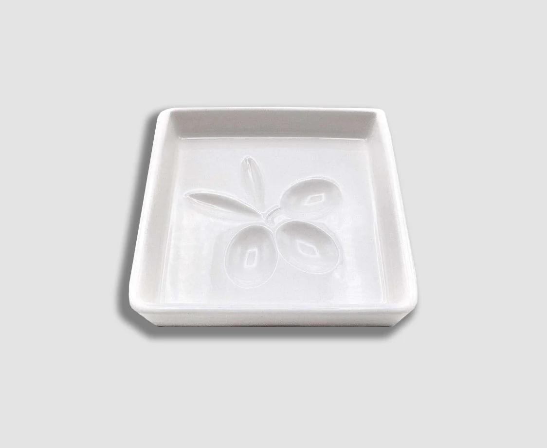 SQUARE OLIVE CLUSTER OIL & VINEGAR DIPPING DISH