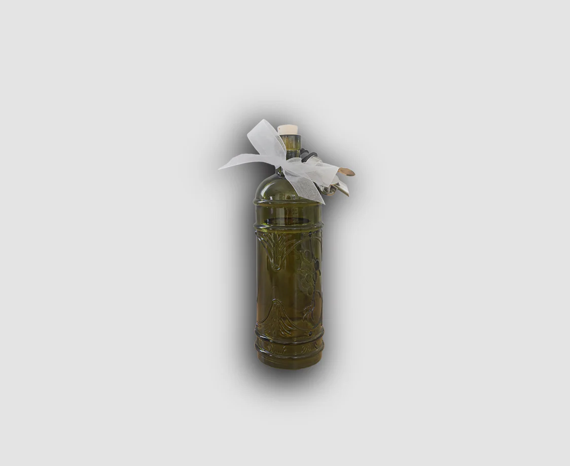 OLIVE LEAF GLASS BOTTLE - VINTAGE GREEN