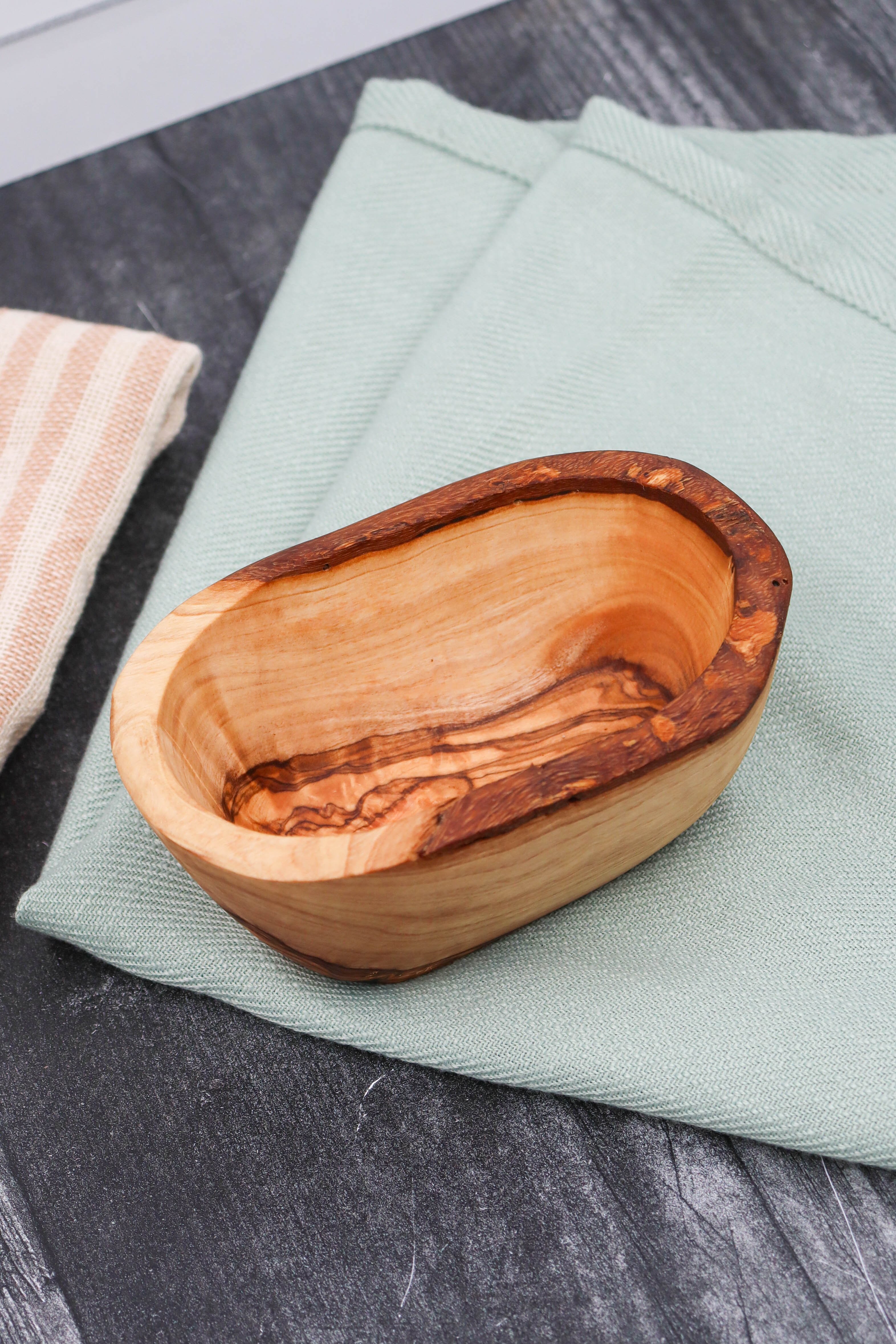 RUSTIC OLIVE WOOD DIPPING BOWL - Image 2