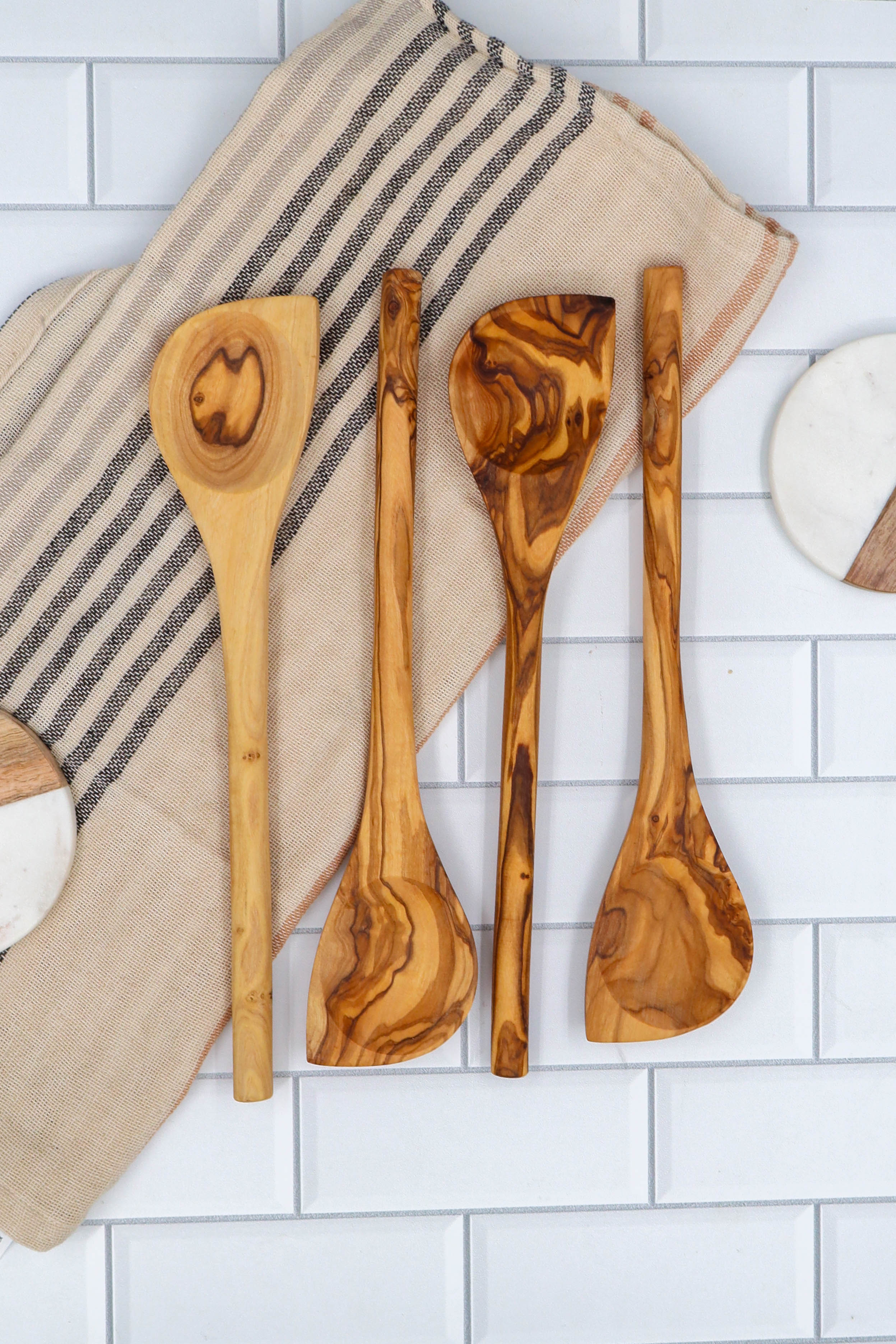 GIFT SET OF 4 OLIVE WOOD COOKING SPOONS - Image 2