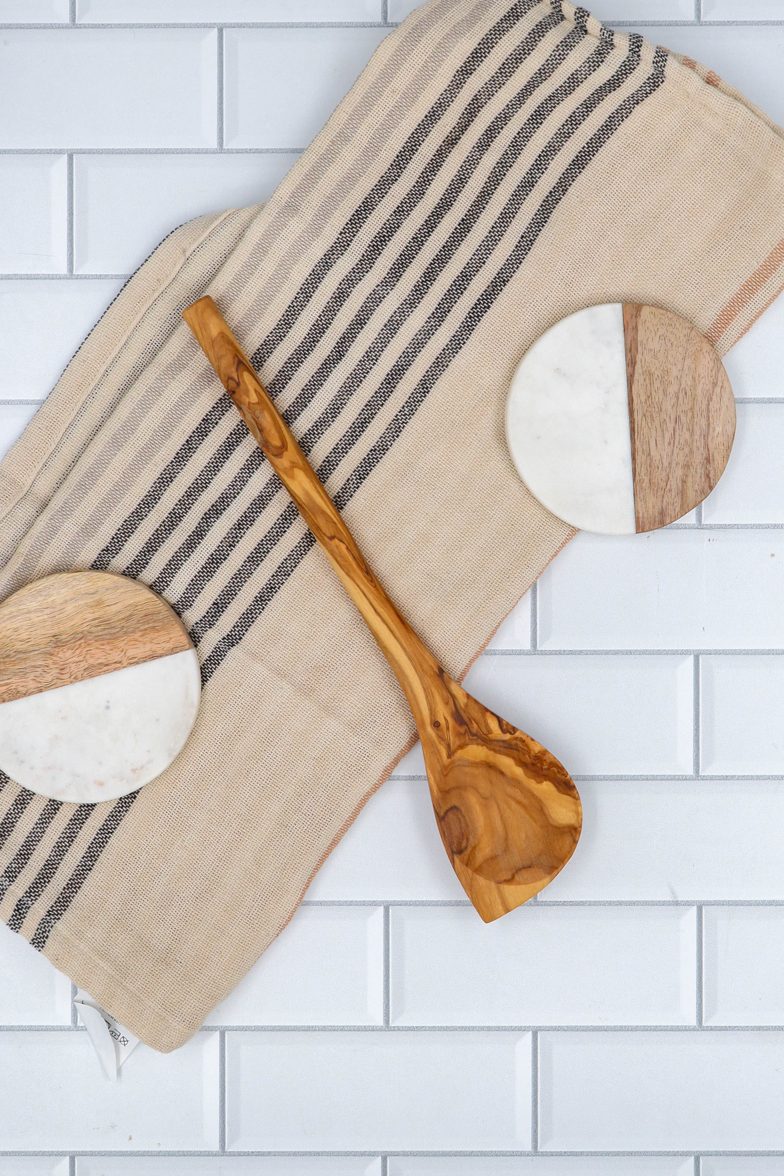 OLIVE WOOD CORNER SPOON/SPATULA - Image 2