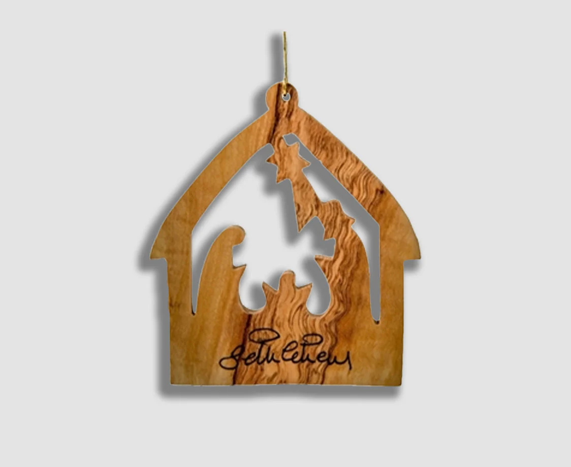 STABLE WITH NATIVITY ORNAMENT