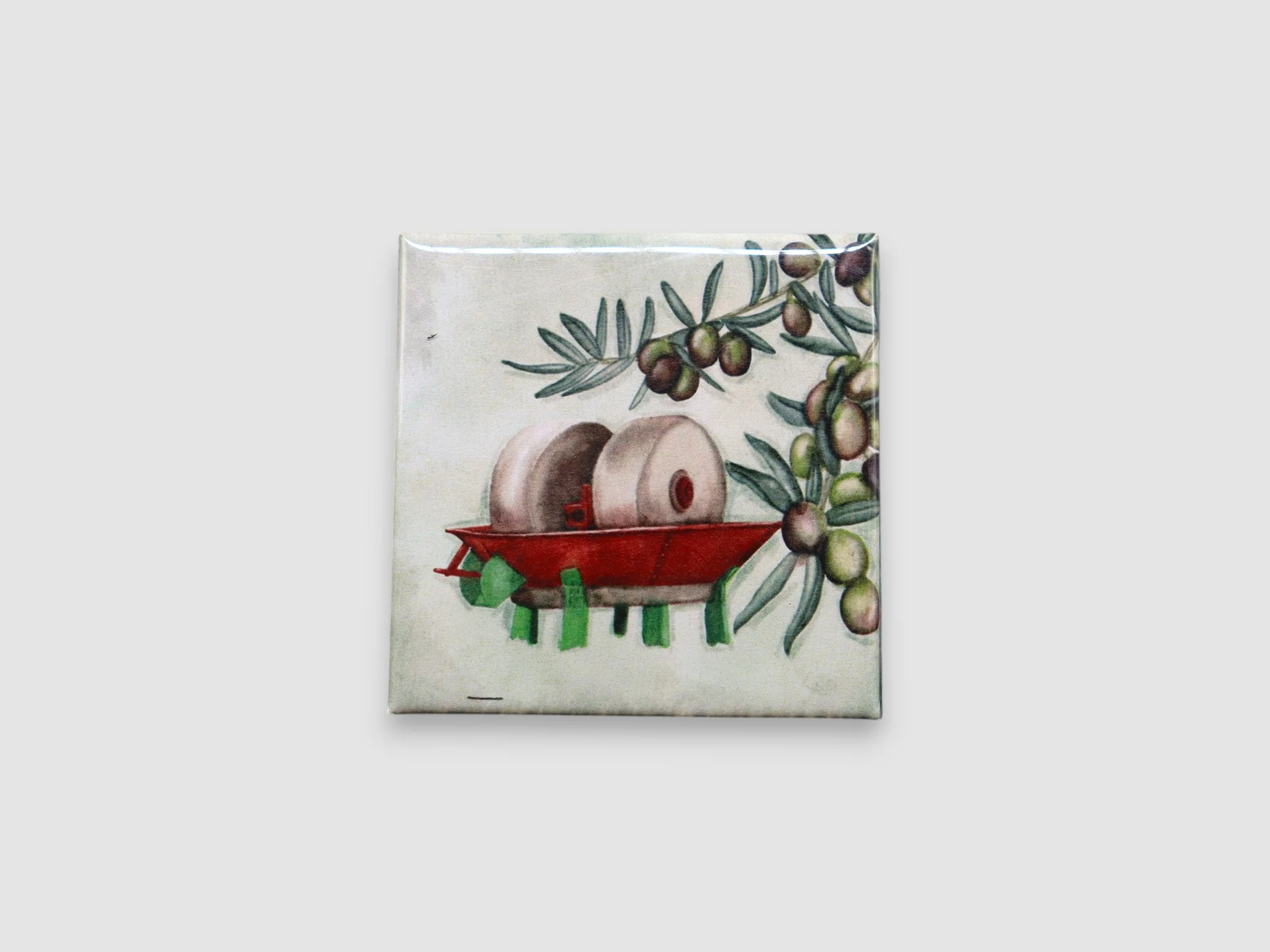 DOLCE VITA WATERCOLOR OLD STONE MILL AND OLIVE BRANCH MAGNET